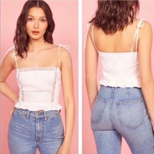 Reformation Mason top, size 8, new with tags and never worn